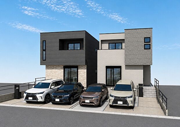 東浦町森岡6期　外観パース

未完成物件のため、モデルハウスへのご案内も致します！
お気軽に「0120-689-051」へご連絡下さい。