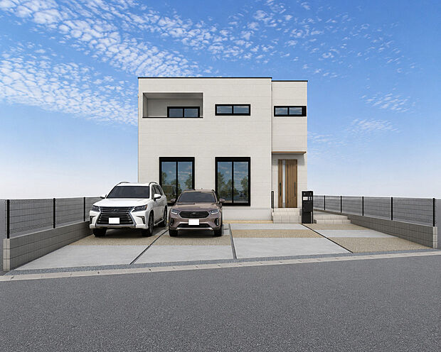 外観パース 全室収納付きで住まいをスッキリと保てます!