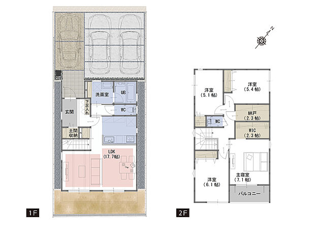 【4LDK+S】■玄関横の土間収納にはベビーカーもそのまま収納することが可能
■洗面所に豊富な収納。タオルや洗剤、着替えも充分に収納可能
■キッチン横の収納は調理器具や食材がストックできる収納完備