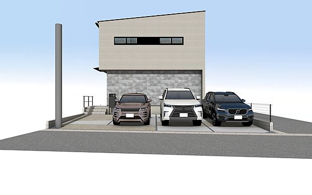 【外観パース】■未完成物件の為、モデルハウスへのご案内も致します。お気軽にお問合せ下さいませ。