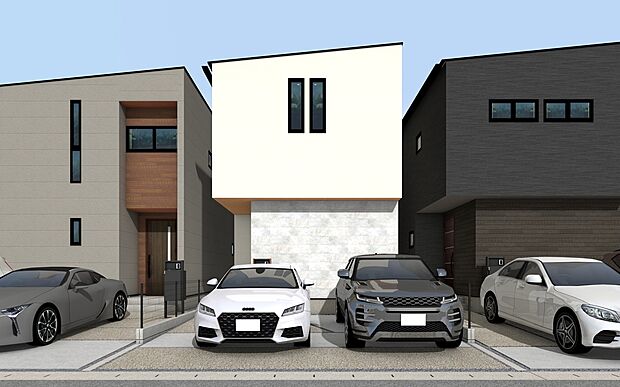 【外観パース　B号棟】■未完成物件の為、モデルハウスへのご案内も致します。
お気軽に「0120-928-571」までお問合せ下さい！