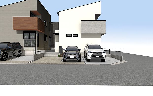 【外観パース B号棟】未完成物件のため、モデルハウスへのご案内も致します!
お気軽に「0120-776-133」へご連絡下さい。