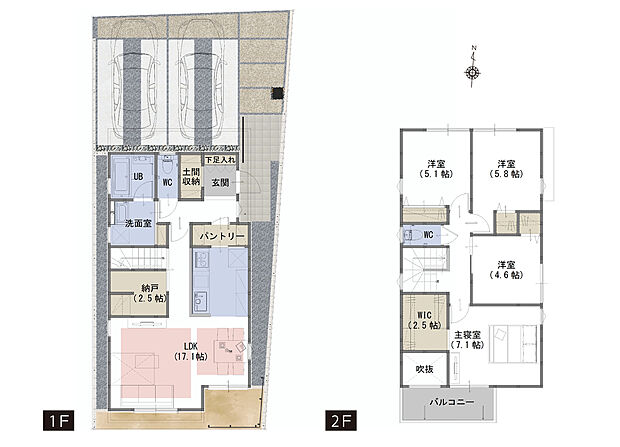 【4LDK+S】■吹抜がリビングをより明るく開放的な空間に
■パントリー有！食品や飲料はもちろん、日用品のストックに便利
■浴室乾燥・暖房機付き