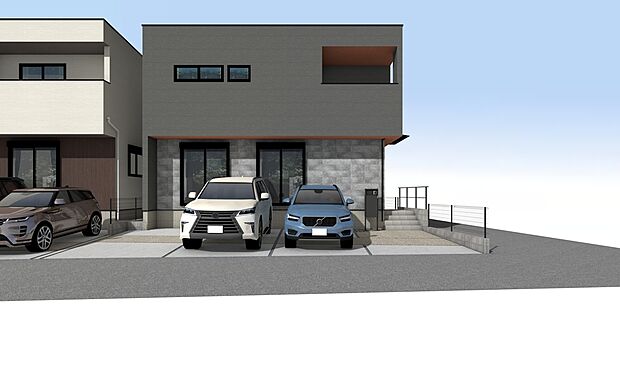 【外観パース　C号棟　】■未完成物件の為、モデルハウスへのご案内も致します。
お気軽に「0120-928-571」までお問合せ下さい！