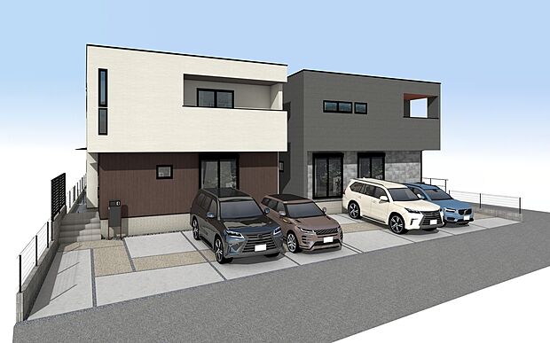 【外観パース　CD号棟】■未完成物件の為、モデルハウスへのご案内も致します。
お気軽に「0120-928-571」までお問合せ下さい！