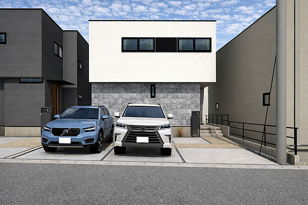 【外観パース　B号棟】■未完成物件の為、モデルハウスへのご案内も致します。お気軽にお問合せ下さいませ。