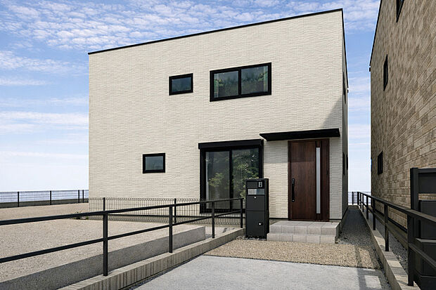 【外観パース　C号棟】未完成物件のため、モデルハウスへのご案内も致します！
お気軽に「0120-776-133」へご連絡下さい。