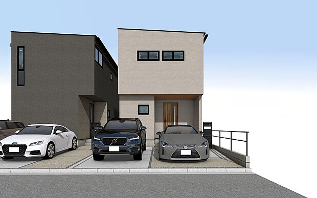 【外観パース　A号棟】お気軽にアールプランナー不動産名古屋西営業所【0120-401-500】までお問い合わせください。
