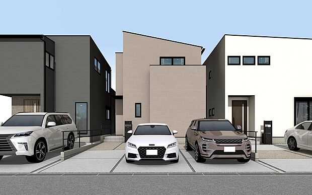 【外観パース D号棟】未完成物件のため、モデルハウスへのご案内も致します!
お気軽に「0120-689-051」へご連絡下さい。