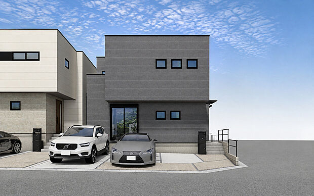 【外観パース　C号棟】■未完成物件の為、モデルハウスへのご案内も致します。お気軽にお問合せ下さいませ。