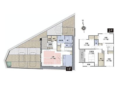 ■吹抜がリビングをより明るく、開放的な空間に
■WIC・納戸・土間収納がある豊富な収納スペース 