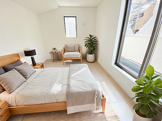 ≪Room≫
お陽さまの光をさわやかな風をたっぷりとりこめます。室内はいつも明るい印象なので気持ちの良い朝を迎えられます。
※家具をCGで加工しており、家具付き販売ではございません。