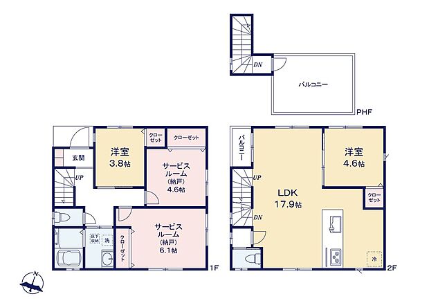 (1号棟)、価格5480万円、2LDK+2S、土地面積81.29m2、建物面積86.93m2