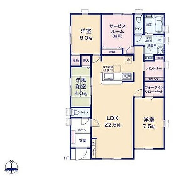 (1号棟)、価格4980万円、3LDK+S、土地面積172.6m2、建物面積100.2m2