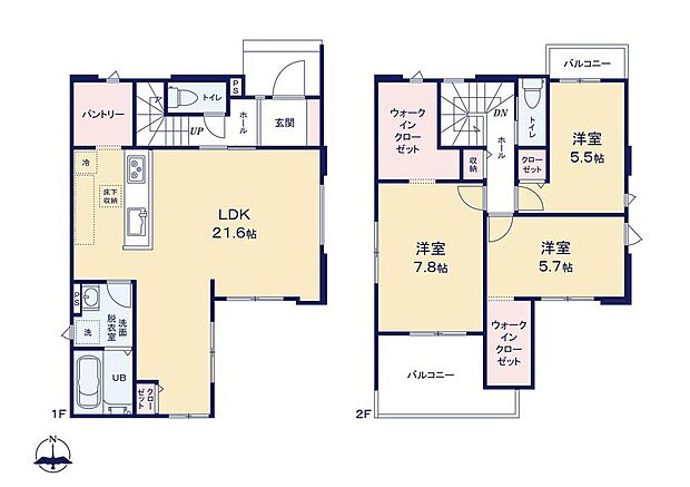 (1号棟)、価格6098万円、3LDK、土地面積141.15m2、建物面積105.38m2