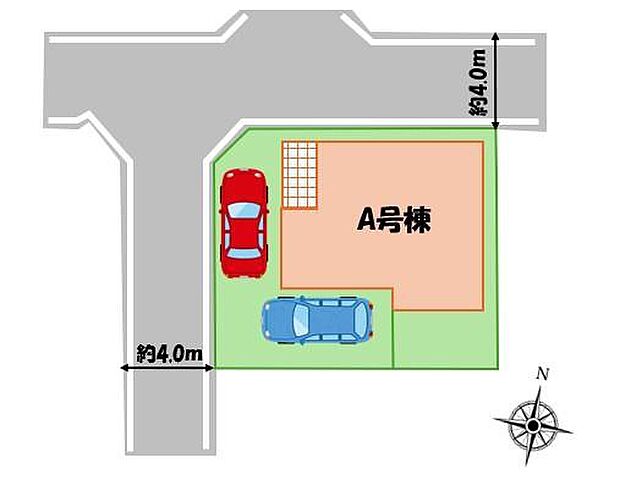 ≪全体区画図≫
陽光と風の心地よさを感じる角地の住まいです☆住人以外の車の進入も少なく、小学校徒歩9分、中学校徒歩5分のため、子育て世代にオススメの立地です♪