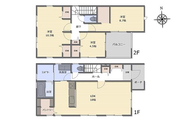 (1号棟)、3LDK、土地面積142.61m2、建物面積113.03m2