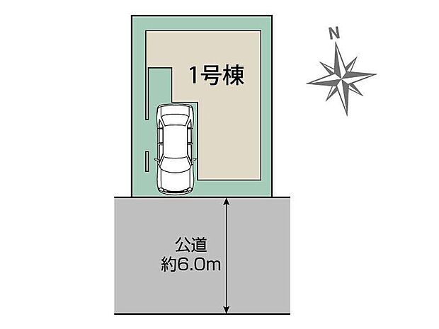 ≪全体区画図≫幅6m南道路接道で日当たり良好◎ビルトインガレージ付き♪(※車種制限がある場合がございます。)