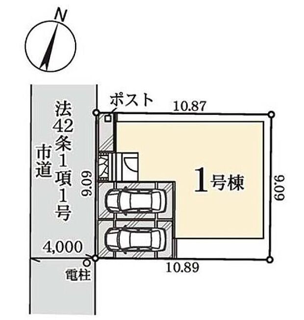 ≪全体区画図≫車高を気にせず駐車できるカースペース2台分完備!(※車種制限がある場合がございます。)