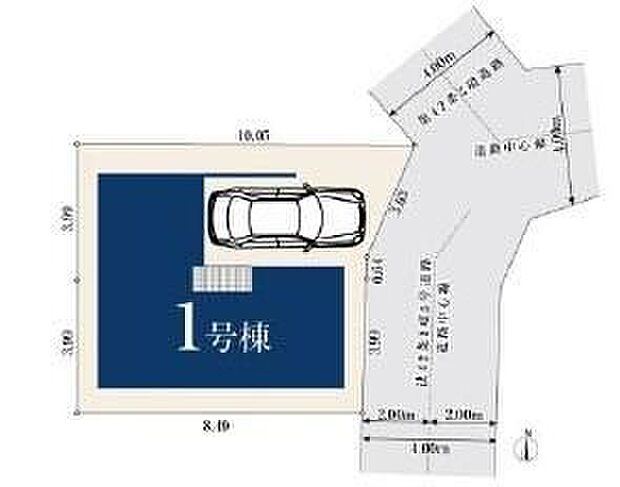 ≪全体区画図≫カースペース1台♪前面道路は車通りが多くないので、お車の出し入れもラクラクです♪