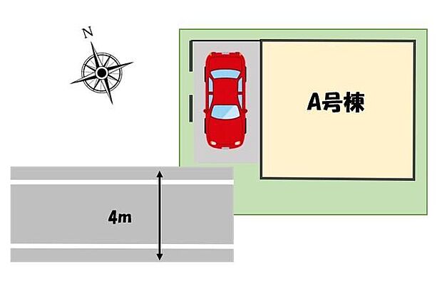 ≪全体区画図≫大切なお車を雨風から守るビルトインガレージ付き！（※車種による）