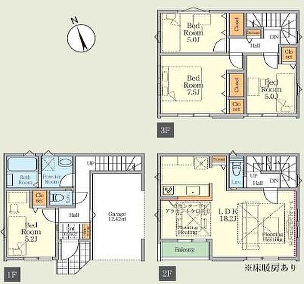 (1号棟)、4LDK、土地面積63.52m2、建物面積115.09m2