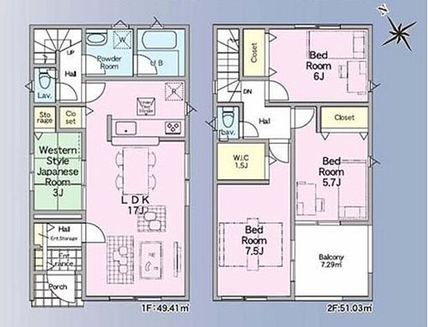 【4LDK】主寝室にはウォークインクローゼットを設置！シーズンオフのお洋服や靴はもちろんお雛様や五月人形など、かさばるけど大切なものもしっかり片づけられます♪