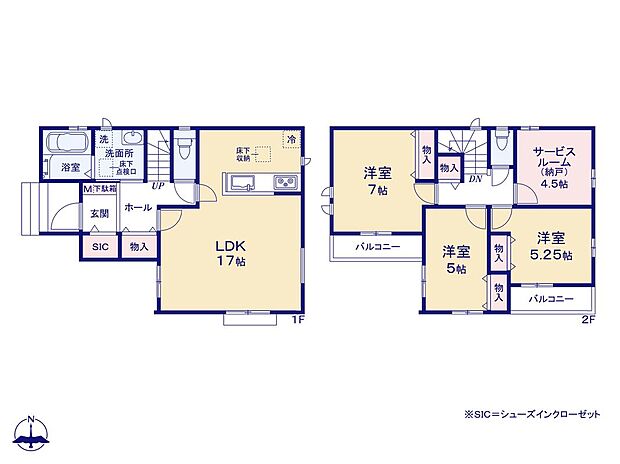 【3LDK+S】玄関にはSICとホール収納がございます♪ご家族の帽子やコート、カバンなど身の回り品をまとめて収納できるのでお出掛け準備も帰宅後の片付けもラクラク！