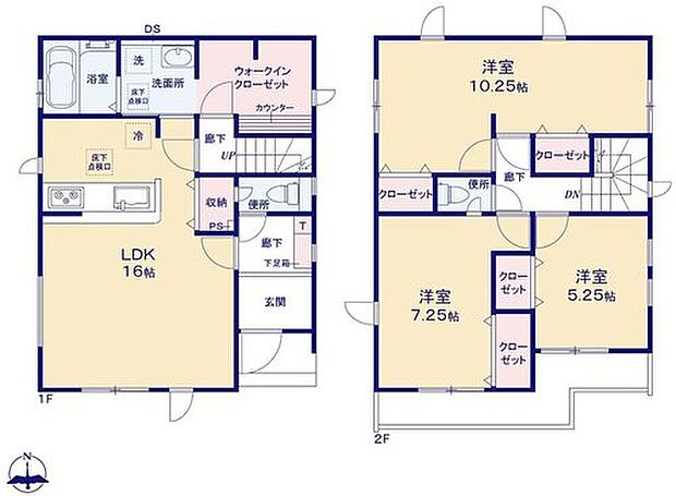 【3LDK】対面式キッチンからは、リビングにいるご家族の様子が一目で分かります。
小さいお子様がいても安心です♪