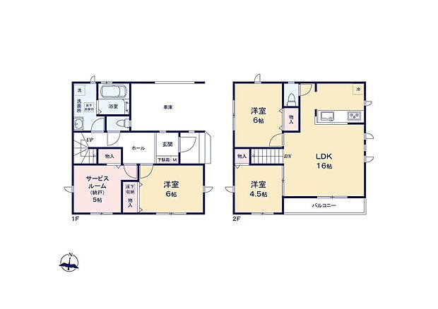 【3LDK+S】陽当りとプライバシー性に恵まれた2階リビングプランを採用！道路からの人目を気にすることなく寛げます♪