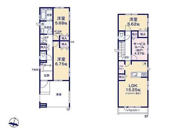 【3LDK+S】食材や食器をたっぷり収納できるパントリー付き!収納はもちろん趣味のスペースにも、多用途に使える納戸完備☆