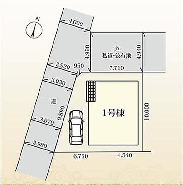 【全体区画図】都営新宿線「一之江」駅徒歩6分♪穏やかな川の流れと季節を感じられる角地。小学校徒歩1分の近さでお子様の通学も安心です◎