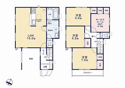広々16.2帖のLDK！家事を手助けする食洗機付き♪各居室に収納を完備！お部屋をスッキリご使用頂けます♪広々ランドリールームにはガス乾燥機、室内物干し完備！雨の日の洗濯も楽々です♪ 