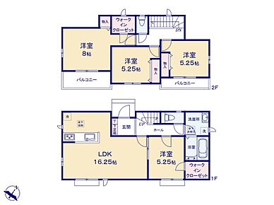 広々16.25帖のLDK！対面キッチンからはLDK全体を見渡せます♪2つのWICなど充実の収納設計！お部屋をスッキリとご使用頂けます♪南向きのバルコニーが2面あるので、大量の洗濯物も楽々です♪ 