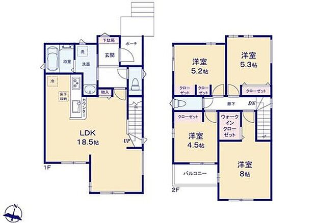 ２号棟
対面式キッチン仕様の広々とした１８．５帖のリビング♪
リビングがスッキリ片付く収納スペース付き♪
大きな荷物も収納可能なウォークインクローゼット付き♪
日当たり良好な南向きのバルコニー♪