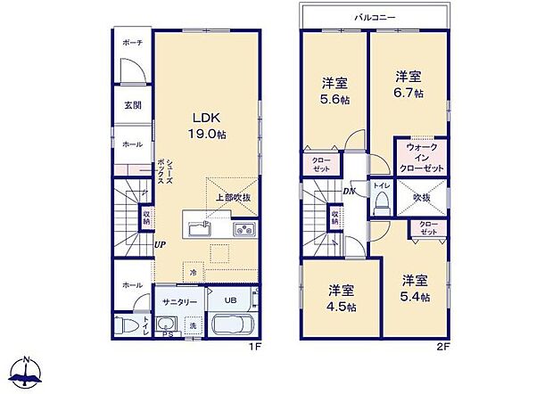 (１号棟)、価格5299万円、4LDK、土地面積105.19m2、建物面積100.92m2