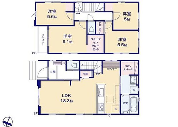 (１号棟)、価格3799万円、4LDK、土地面積100.23m2、建物面積99.46m2