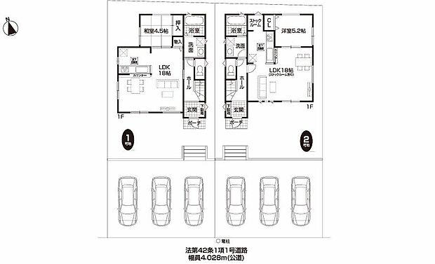 全2棟、並列3台駐車可能♪
1号棟 3,280万円
2号棟 3,180万円