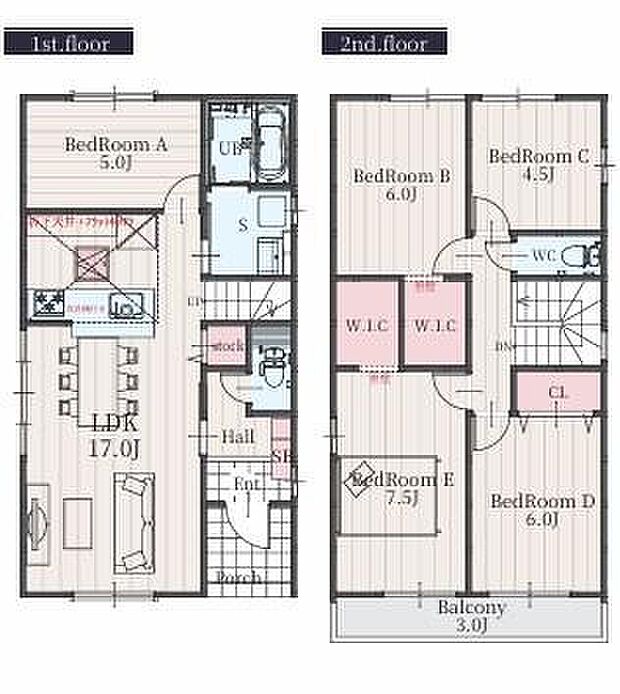 (1号棟)、価格3499万円、5LDK、土地面積134.22m2、建物面積107.52m2