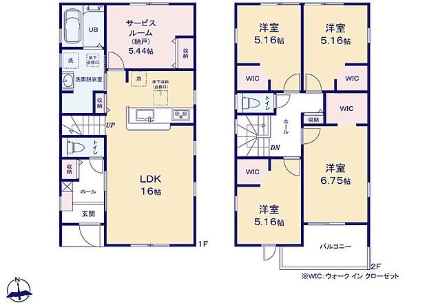 (２号棟)、4LDK＋S、土地面積129.98m2、建物面積m2