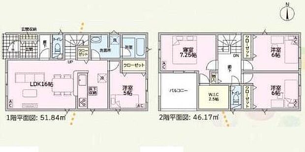 (1号棟)、価格3590万円、4LDK、土地面積145.97m2、建物面積98.01m2