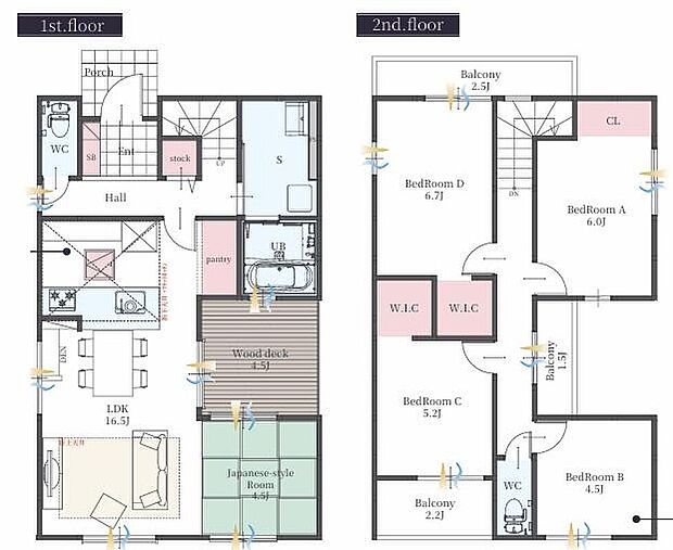 (２号棟)、価格4498万円、5LDK、土地面積196.32m2、建物面積108.06m2