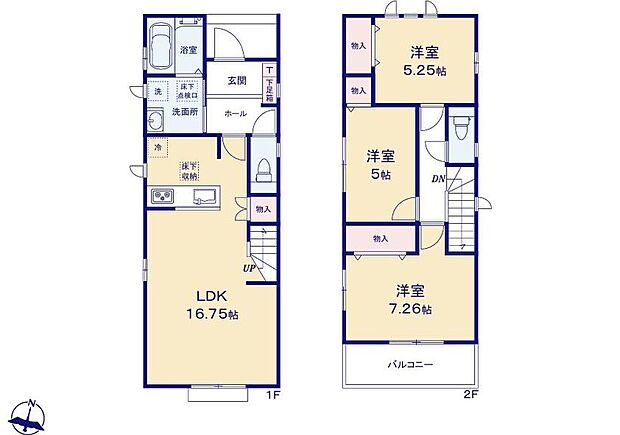 (A号棟)、価格2890万円、3LDK、土地面積96.7m2、建物面積84.48m2
