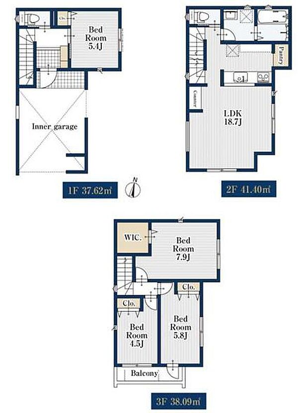 (1号棟)、価格3580万円、4LDK、土地面積65.33m2、建物面積117.11m2