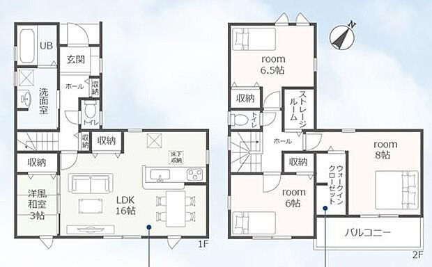 (１号棟)、価格3230万円、4LDK+S、土地面積153.69m2、建物面積101.86m2 
