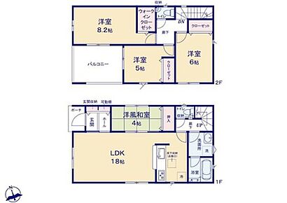 広々寛ぎの１８帖のリビング♪
リビングに隣接したホッと一息着ける４帖の和室♪
大きな荷物も収納可能なウォークインクローゼット付き♪
２部屋からアクセスできる広々インナーバルコニー♪ 
