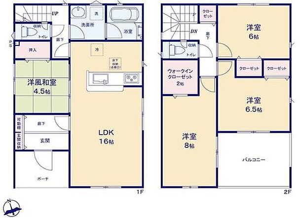 【4LDK】広々寛ぎの16帖のリビング♪
リビングに隣接したホッと一息着ける和室♪
大きな荷物も収納可能なウォークインクローゼット♪
2部屋から出入りできて便利な広々インナーバルコニー♪