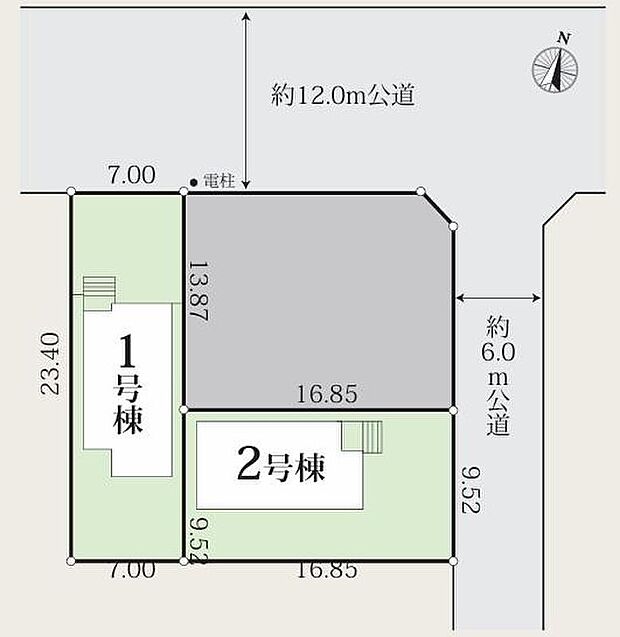 【全体区画図】瀬戸市品野町6期2棟
1号棟 2,680万円
2号棟 2,680万円