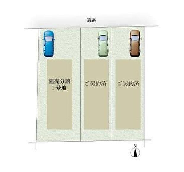 【全体区画図】名古屋市北区大杉三丁目 全3棟
並列2台駐車可能♪
1号地 7,490万円
2・3号地 ご成約済み