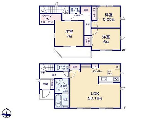【3LDK】対面式キッチン仕様の広々約20.18帖の明るいリビング♪
キッチンがスッキリ片付くパントリー付き♪
大きな荷物も収納可能なウォークインクローゼット付き♪
日当たり良好な南向きのバルコニー♪